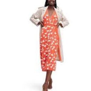 DVF for Target V-Neck Gingko CherryTomato Maxi Dress